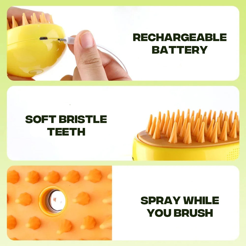 3-In-1 Pet Grooming Steam Brush