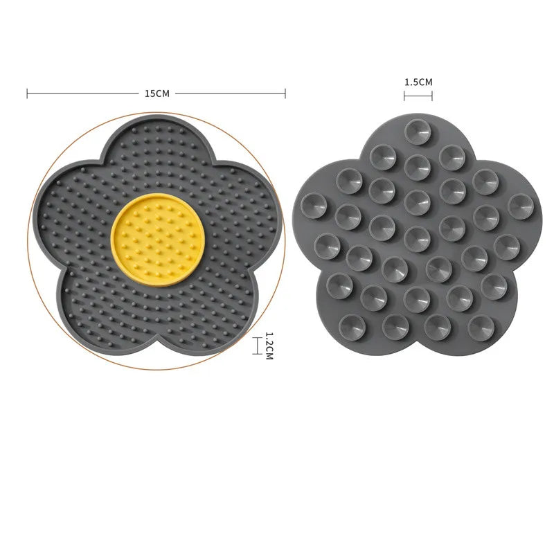 PixiMat Slow Feeding Lick Mat For Cats - Flower