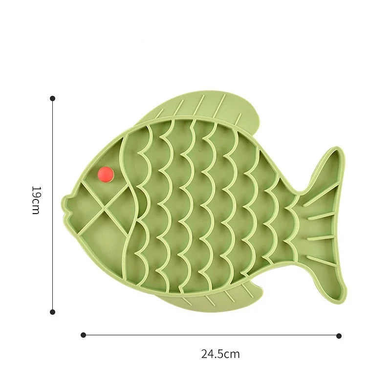 PixiMat Slow Feeding Lick Mat For Cats - Fish