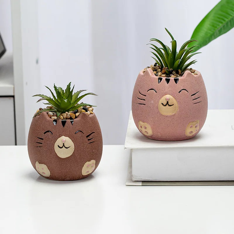 Cute Cat Succulent Plant Pots