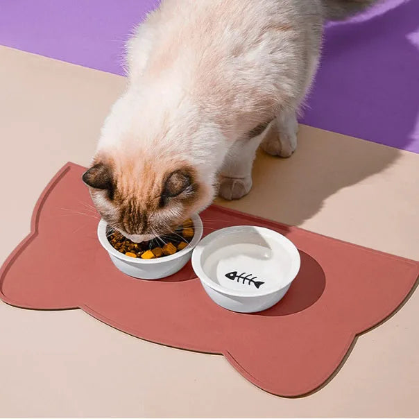 Cat food bowl mat best sale