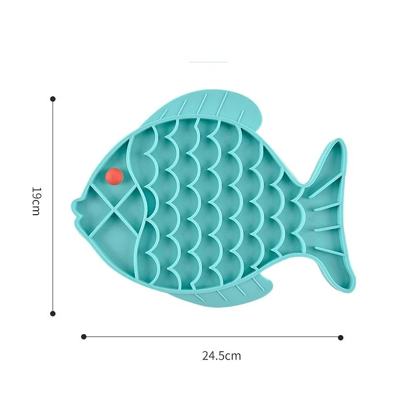 PixiMat Slow Feeding Lick Mat For Cats - Fish