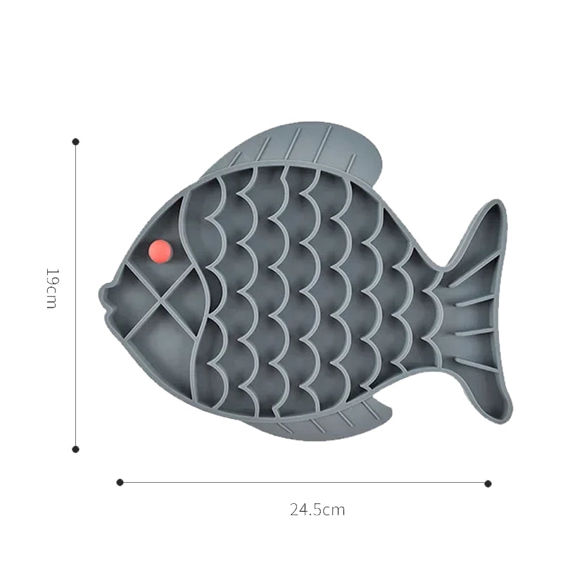 PixiMat Slow Feeding Lick Mat For Cats - Fish