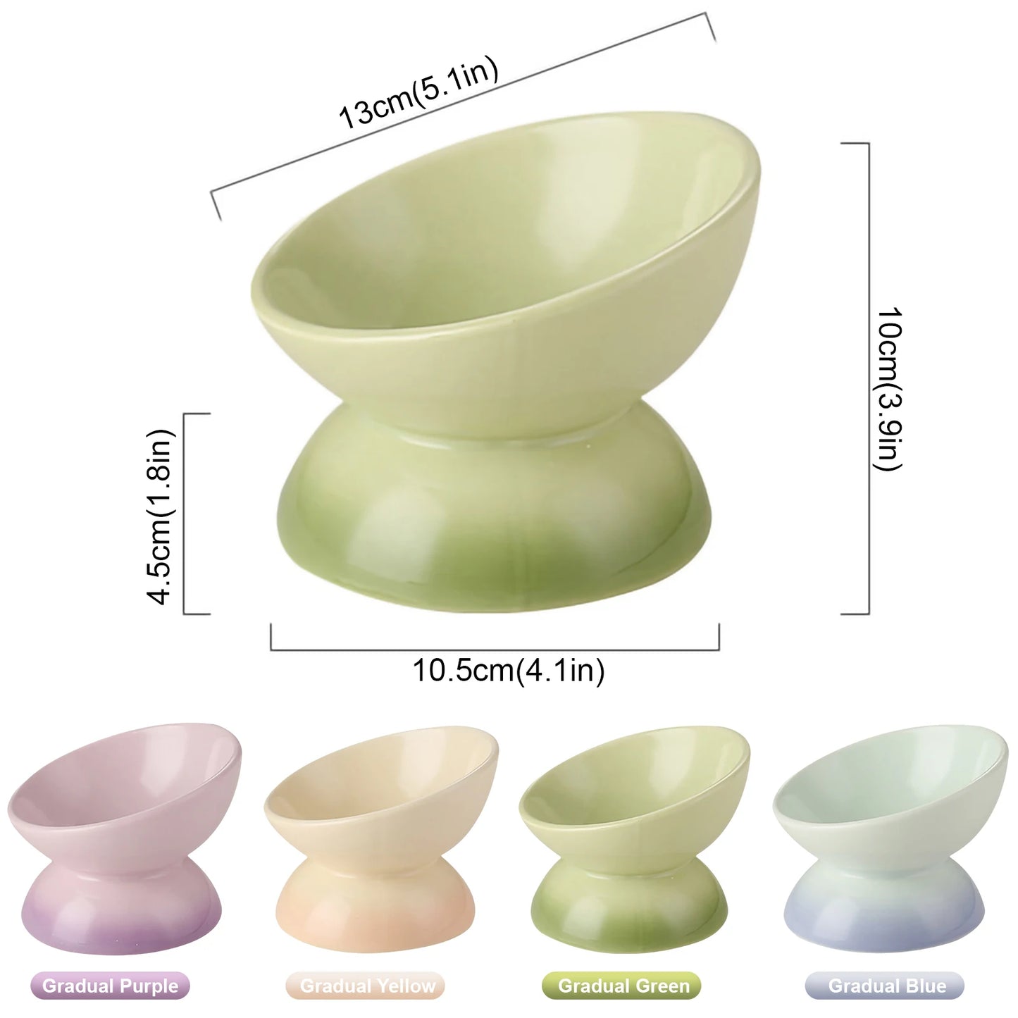 Raised Gradient Cat Ceramic Bowl