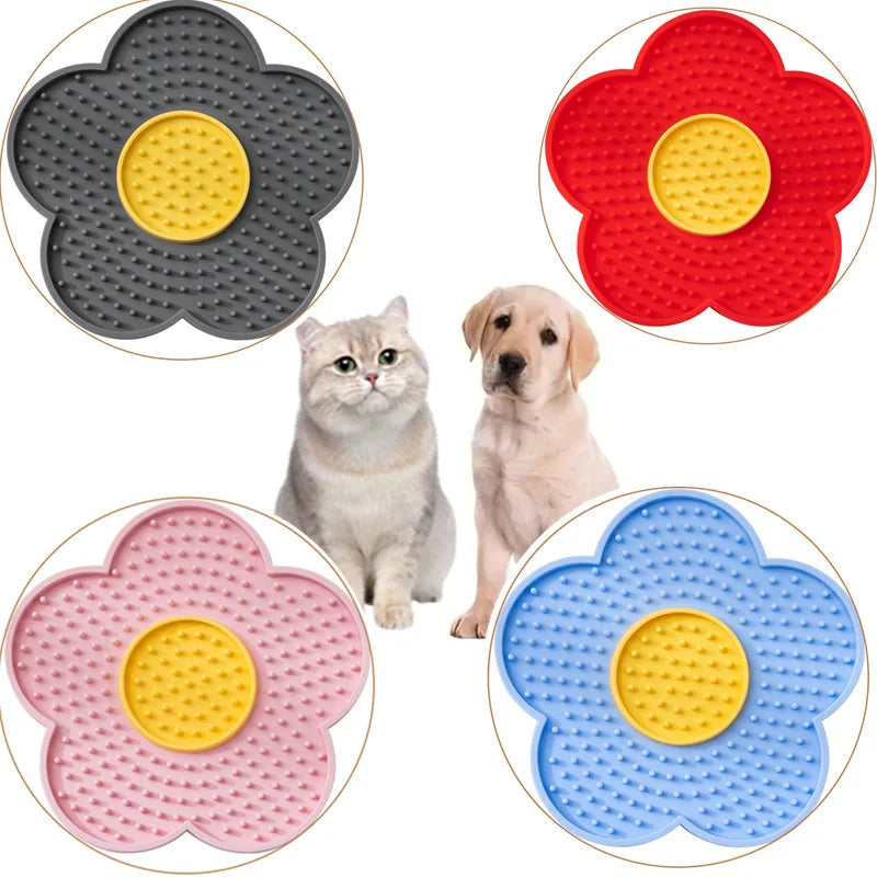 PixiMat Slow Feeding Lick Mat For Cats - Flower